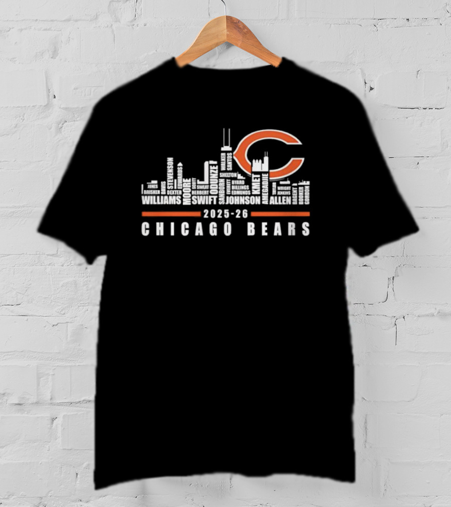 Chicago Bears 2025 26 Skyline C T-Shirt