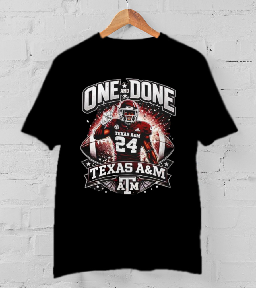 One And Done Demani Richardson Texas A&M Jersey Number 24 T-Shirt
