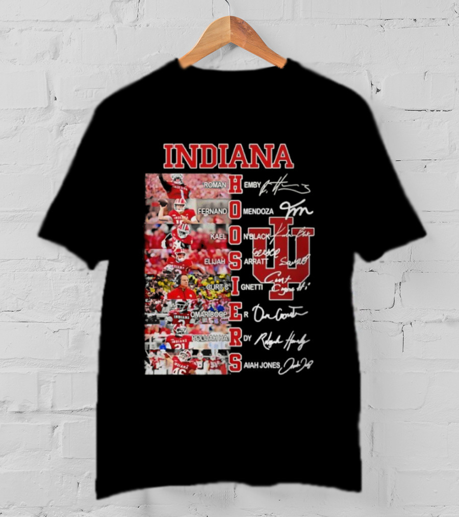Indiana Hoosiers Football Players Signature IU Team Spirit T-Shirt