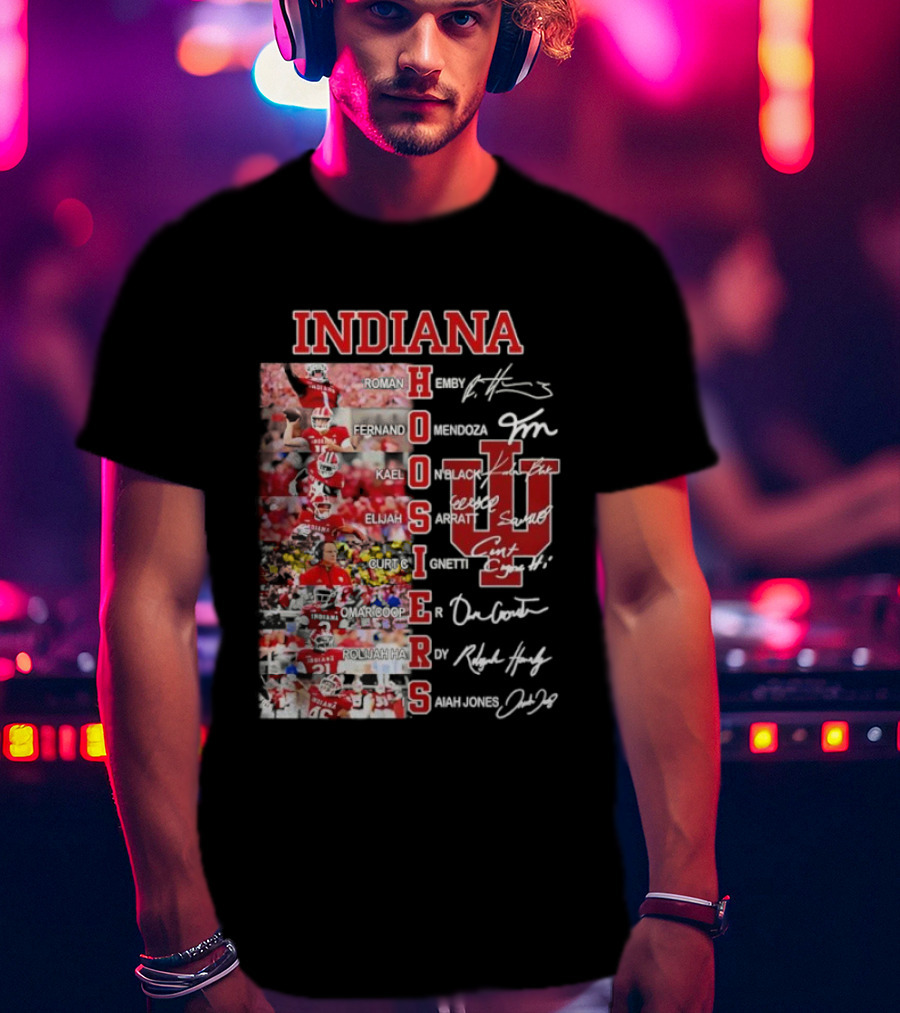 Indiana Hoosiers Football Players Signature IU Team Spirit T-Shirt