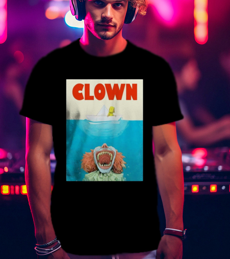 Halloween Jaws Inspired Clown Parody Horror Movie T-Shirt