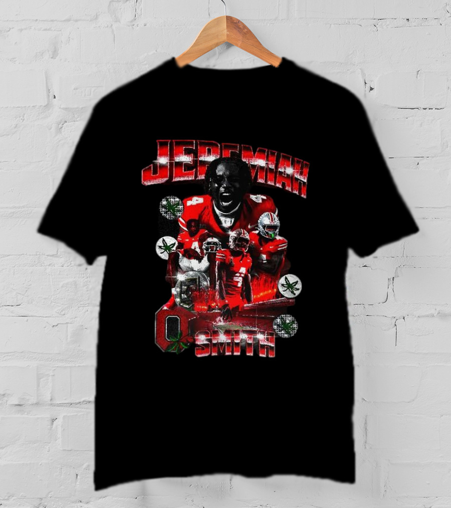 Jeremiah Smith Ohio State Buckeyes NFL Football Player Name Red Jersey Team Spirit T-Shirt