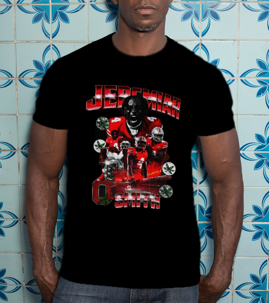 Jeremiah Smith Ohio State Buckeyes NFL Football Player Name Red Jersey Team Spirit T-Shirt