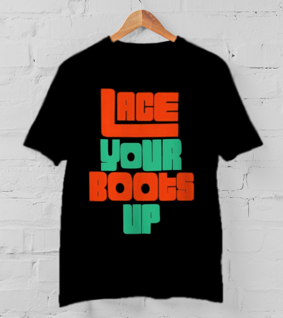 Lace Your Boots Up Bold Red Green T-Shirt