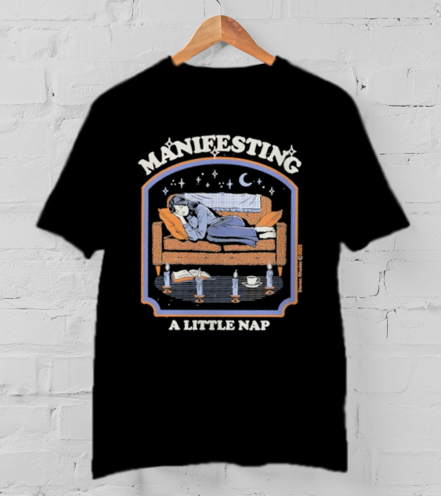 Manifesting A Little Nap Sleepy Couch Illustration Cozy Vibes T-Shirt