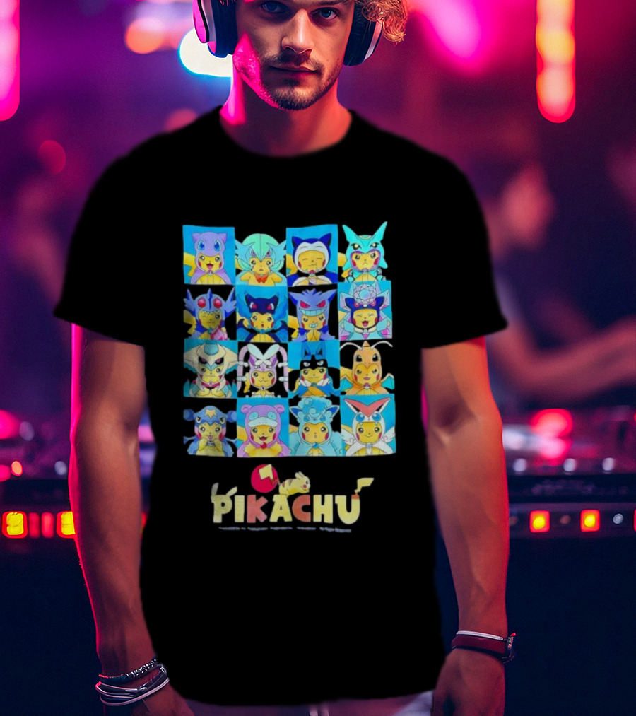 Pikachu Characters Cute Anime Costumes Collection Electric Company T-Shirt
