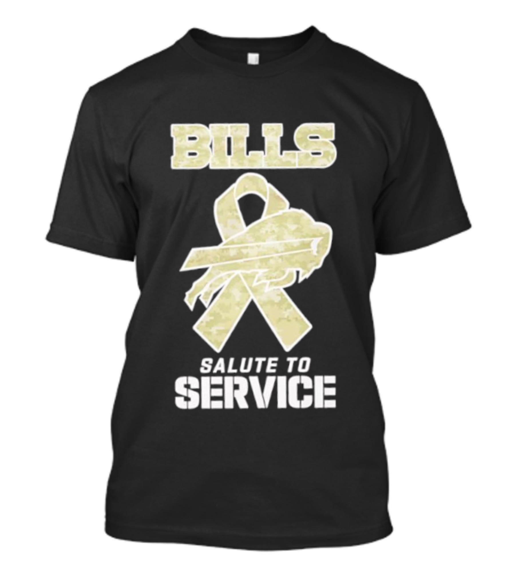 Buffalo Bills Camouflage Ribbon Military Salute To Service T-Shirt