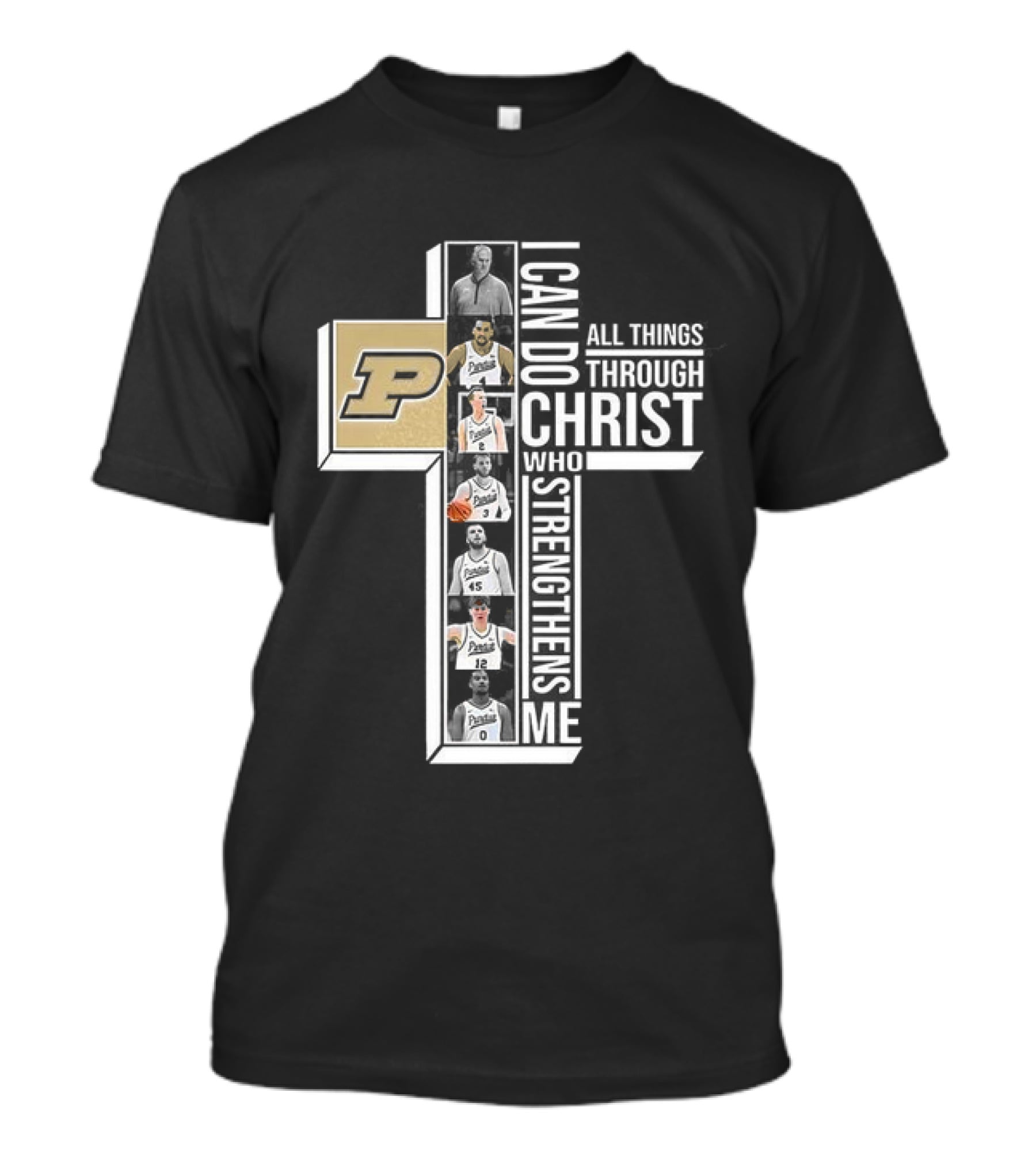 Purdue Boilermakers NCAA I Can Do All Things Through Christ Who Strengthens Me Cross T-Shirt