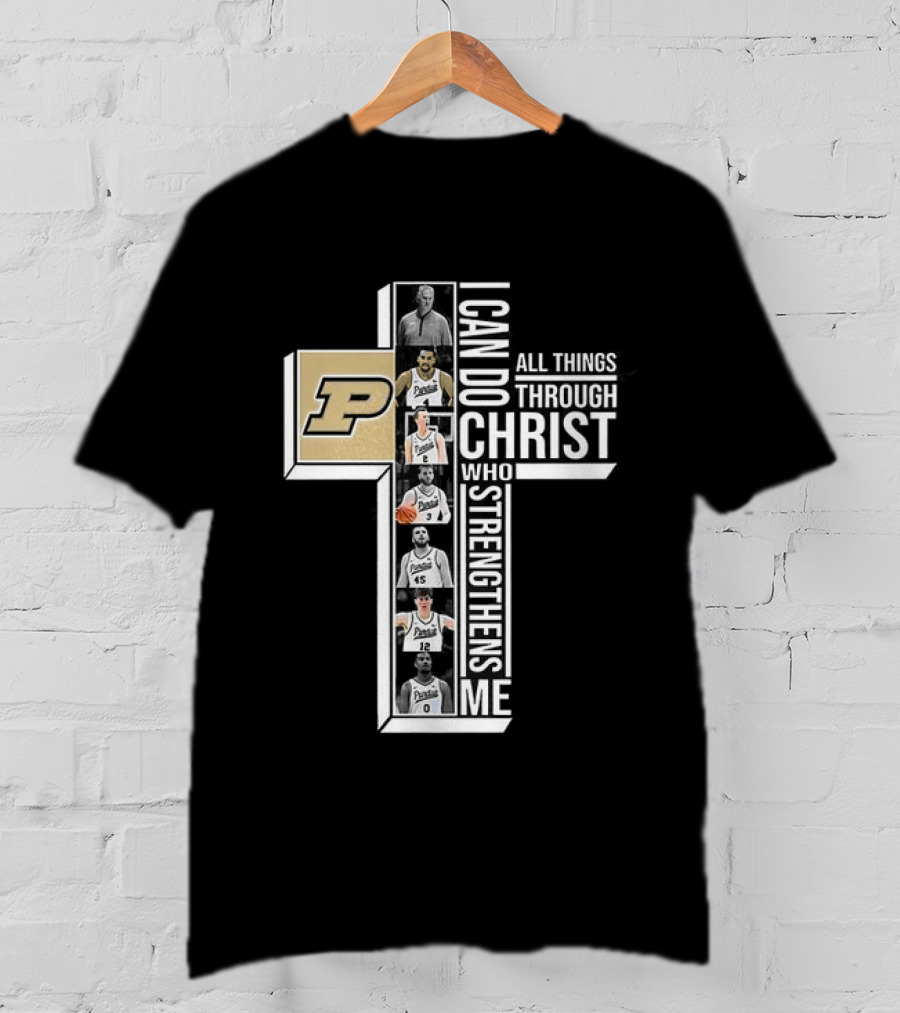 Purdue Boilermakers NCAA I Can Do All Things Through Christ Who Strengthens Me Cross T-Shirt