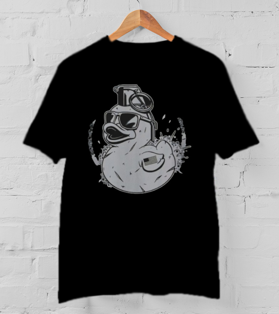 QuackBang Blackout Duck Grenade Monochrome Sunglasses T-Shirt