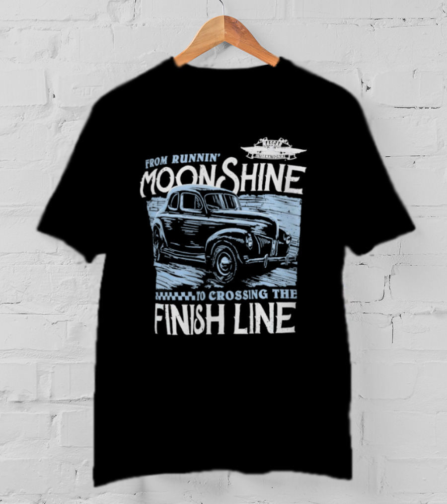 Moonshine Finish Line Old School Racing Nostalgia T-Shirt