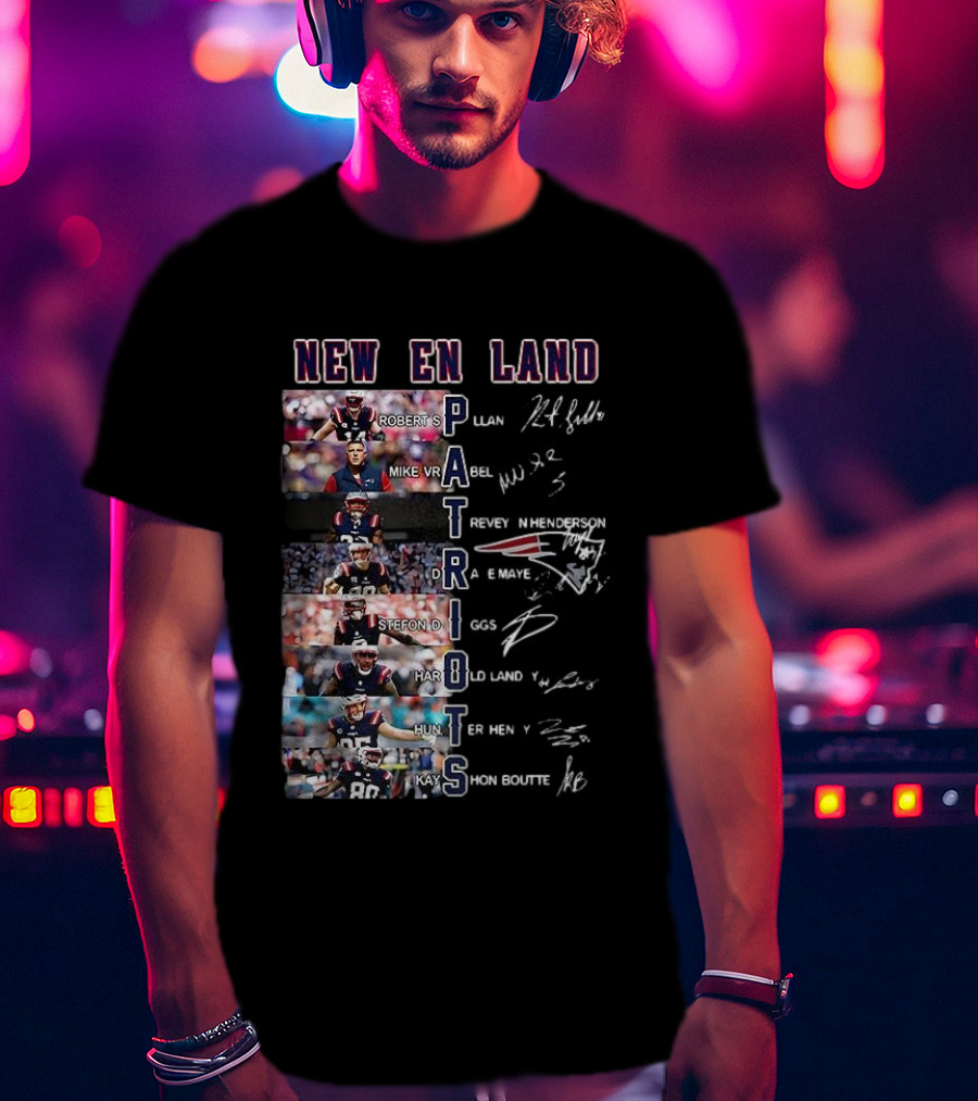 New England Patriots Players Robert S Mike Vrabel Stefon Diggs Signatures T-Shirt