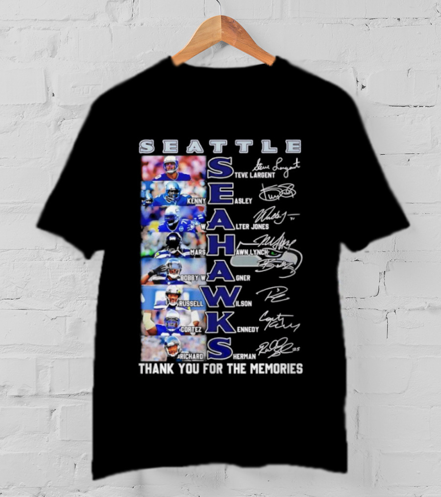 Seattle Seahawks Players Signature Thank You For The Memories T-Shirt