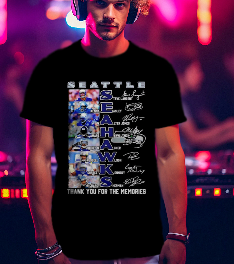 Seattle Seahawks Players Signature Thank You For The Memories T-Shirt