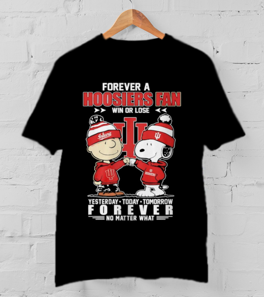 Snoopy Charlie Brown Indiana Hoosiers Fan Forever No Matter What T-Shirt