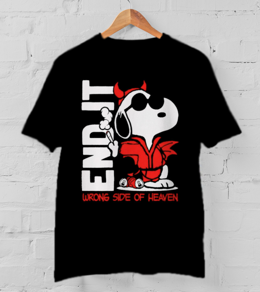 Snoopy End It Wrong Side Of Heaven Red Devil Suit T-Shirt