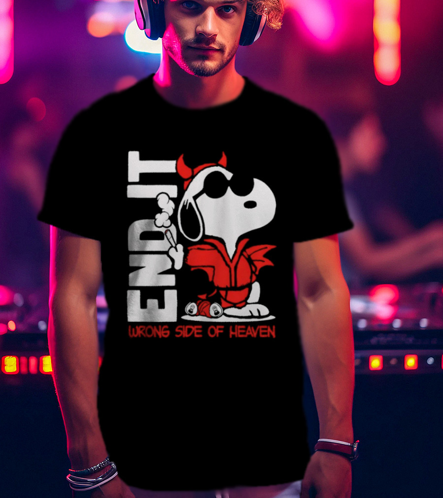 Snoopy End It Wrong Side Of Heaven Red Devil Suit T-Shirt