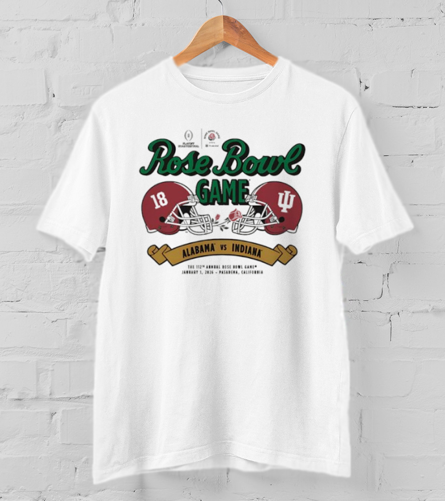 Alabama Vs Indiana 2026 Rose Bowl Game Pasadena California T-Shirt