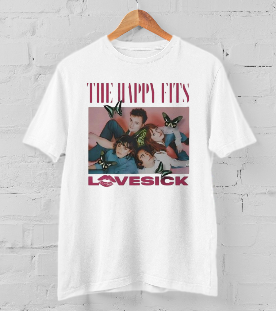 The Happy Fits Lovesick Pink Butterflies Photo T-Shirt