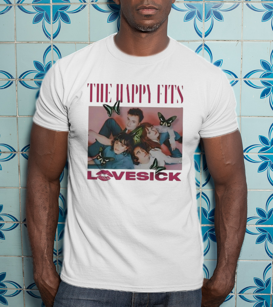 The Happy Fits Lovesick Pink Butterflies Photo T-Shirt