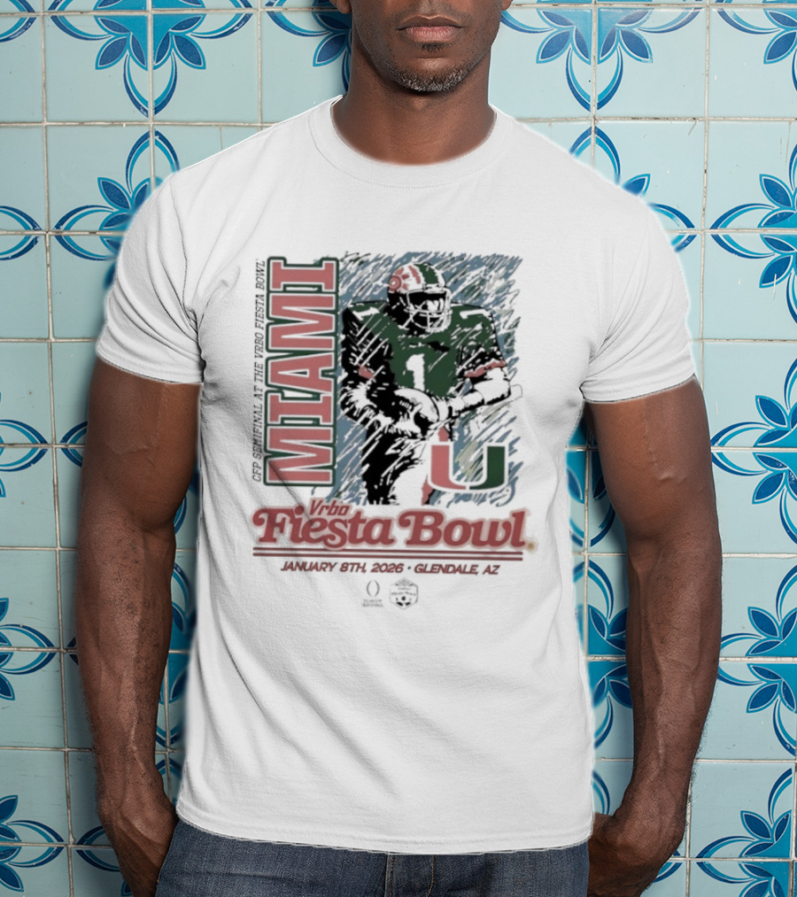 Miami Hurricanes Fiesta Bowl Glendale AZ December 31 2026 T-Shirt