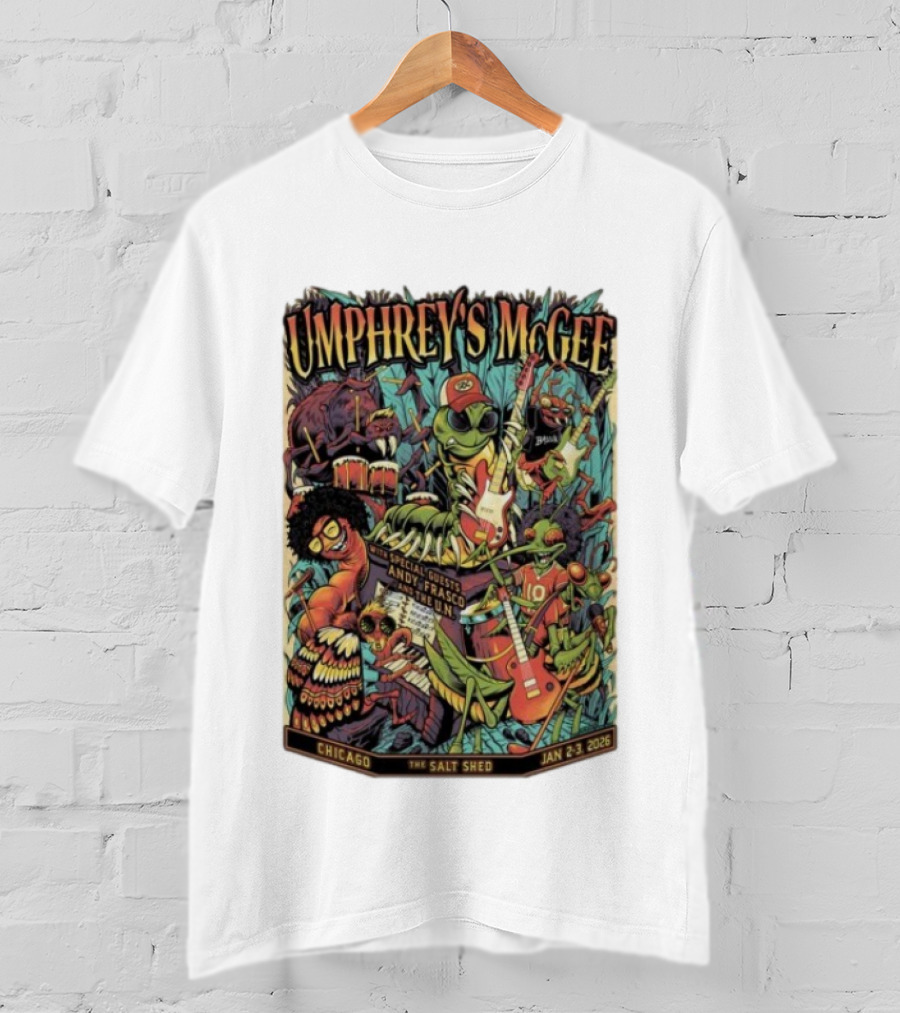 Umphrey's McGee Special Guests Andy Frasco Salt Shed Chicago Jan 2 3 2026 T-Shirt