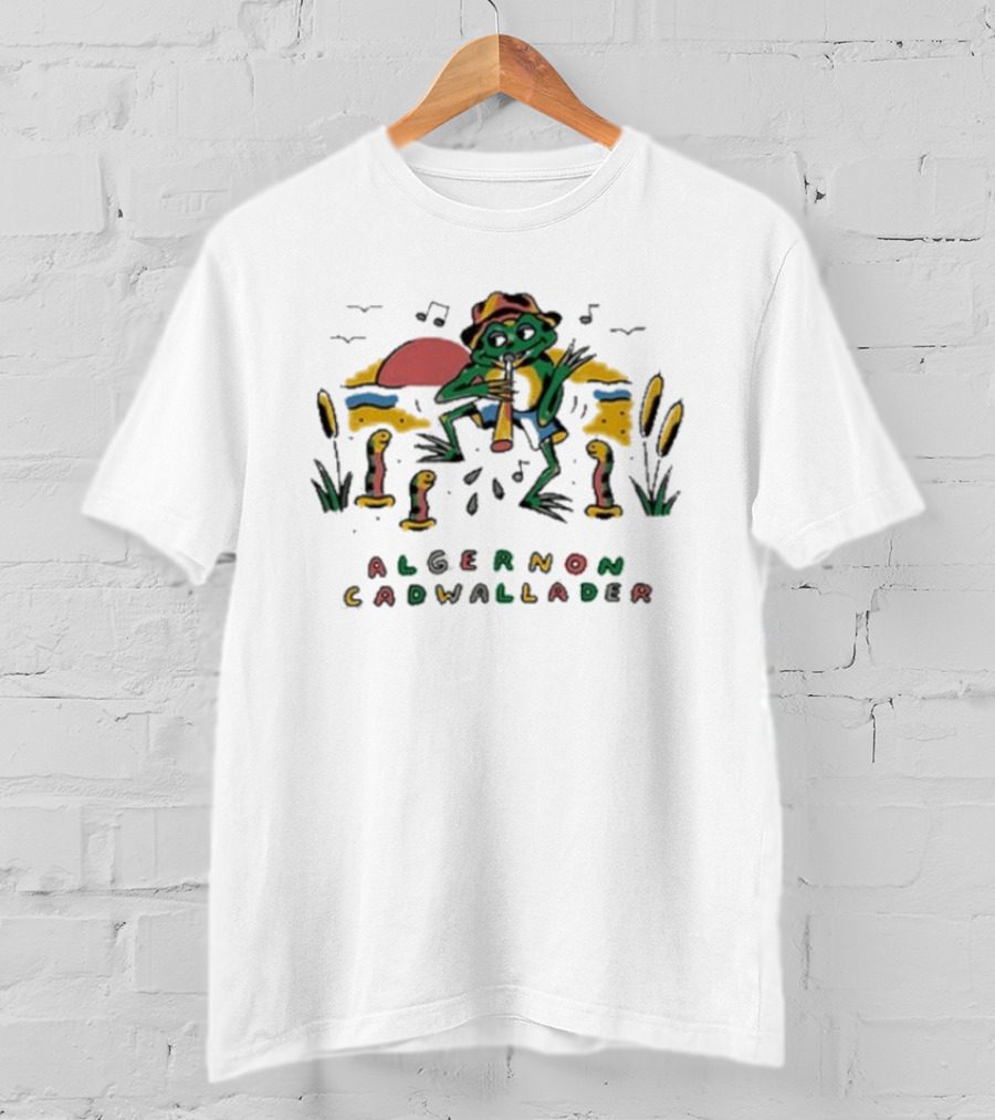 Algernon Cadwallader Frog Musician Scenes With Snakes And Sunset T-Shirt