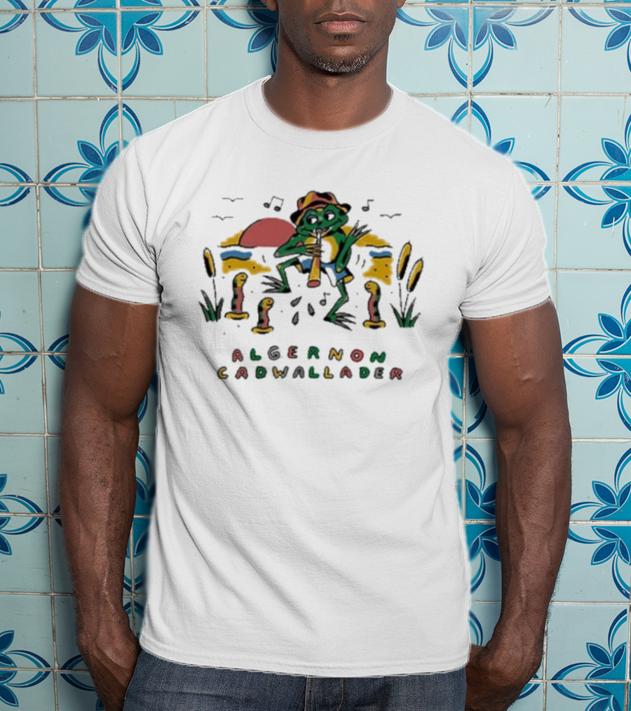 Algernon Cadwallader Frog Musician Scenes With Snakes And Sunset T-Shirt