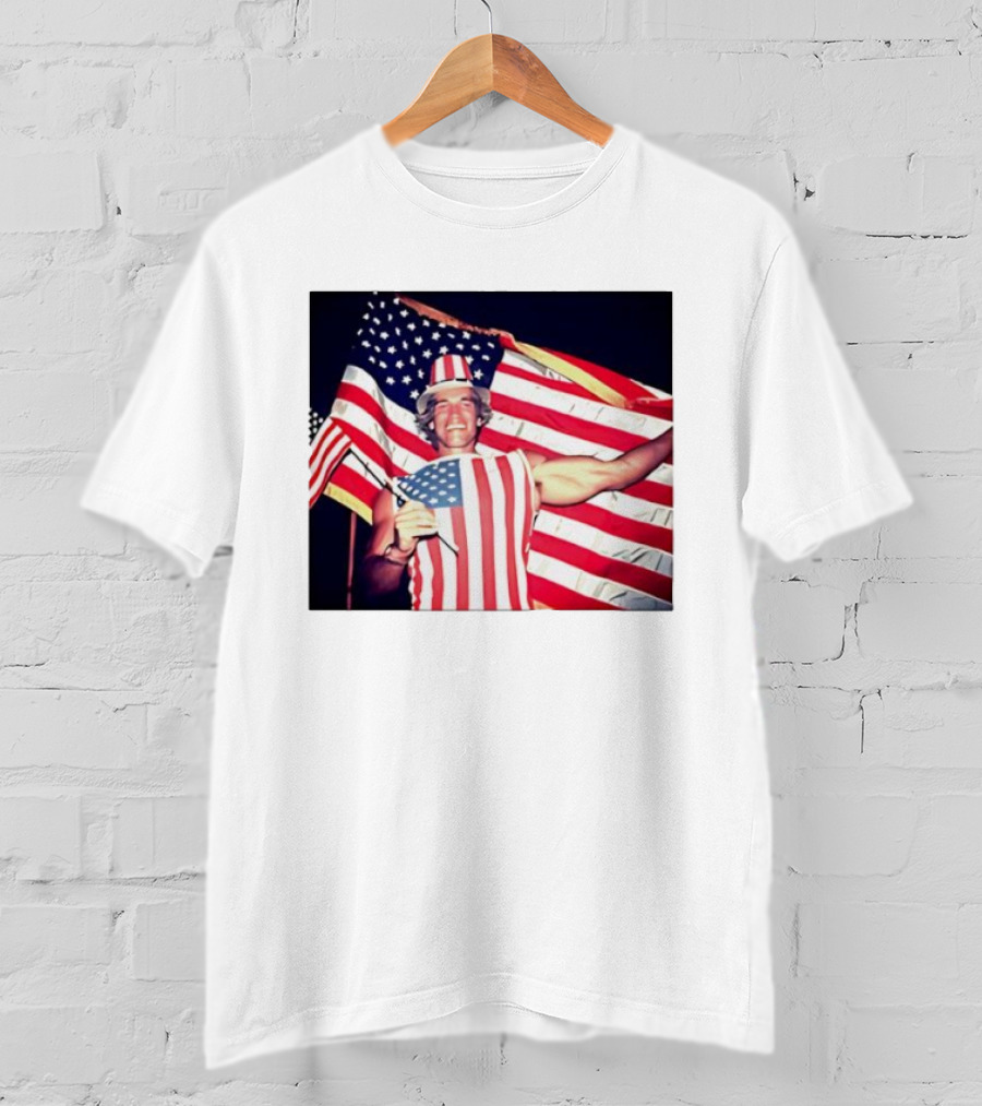 Arnold Schwarzenegger 1983 US Citizenship American Flag Celebration T-Shirt