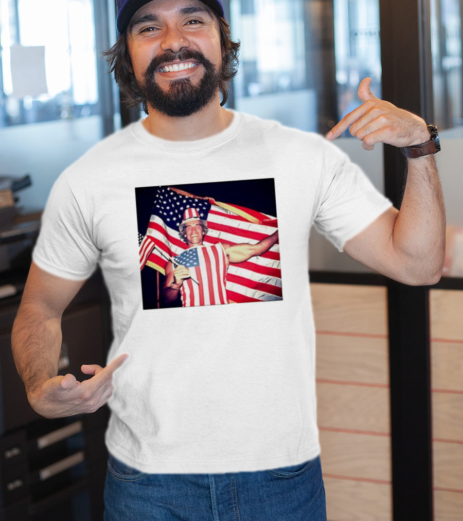 Arnold Schwarzenegger 1983 US Citizenship American Flag Celebration T-Shirt