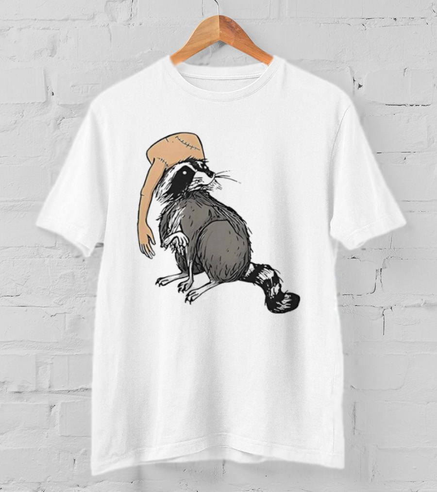 Raccoon With Human Arm Hat T-Shirt