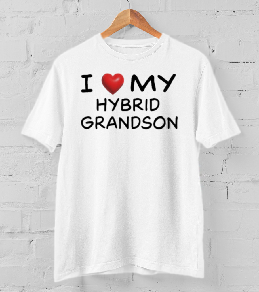 I Love My Hybrid Grandson Heart Emoji T-Shirt
