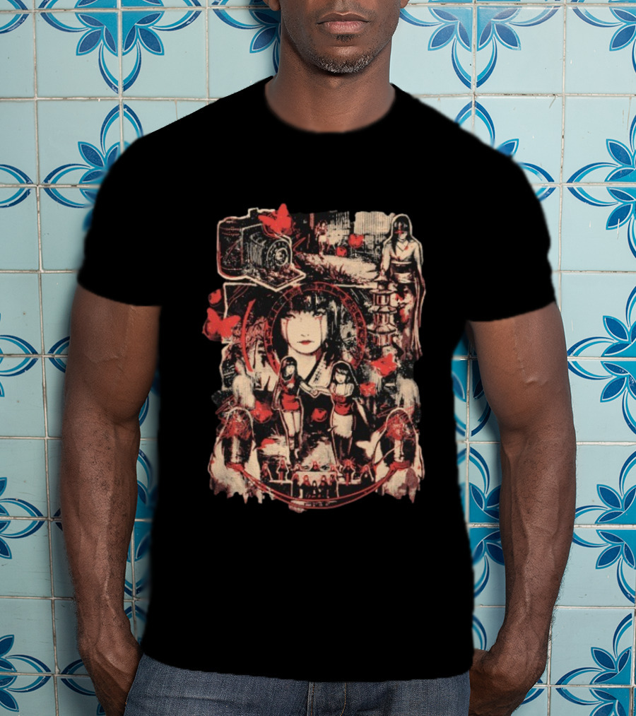 AGDQ 2026 Camera Obscura Horror Elements Red And Black Butterfly Motif T-Shirt
