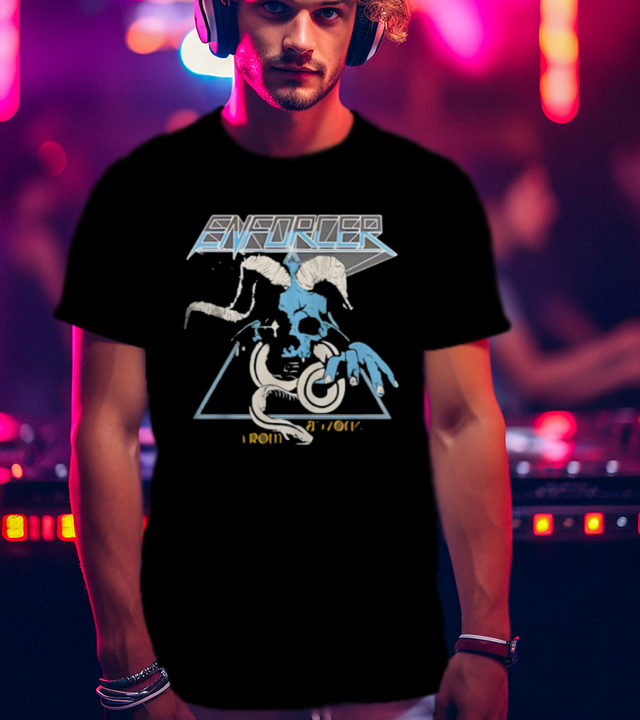 Enforcer Devil Blue Skull From Beyond Retro Metal T-Shirt