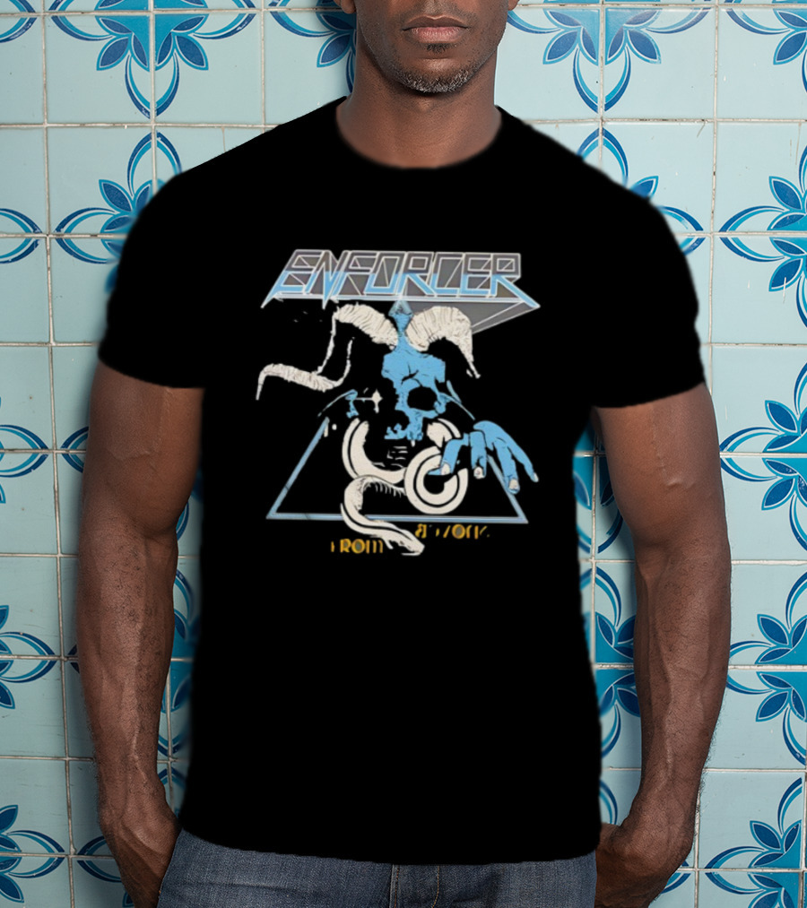 Enforcer Devil Blue Skull From Beyond Retro Metal T-Shirt
