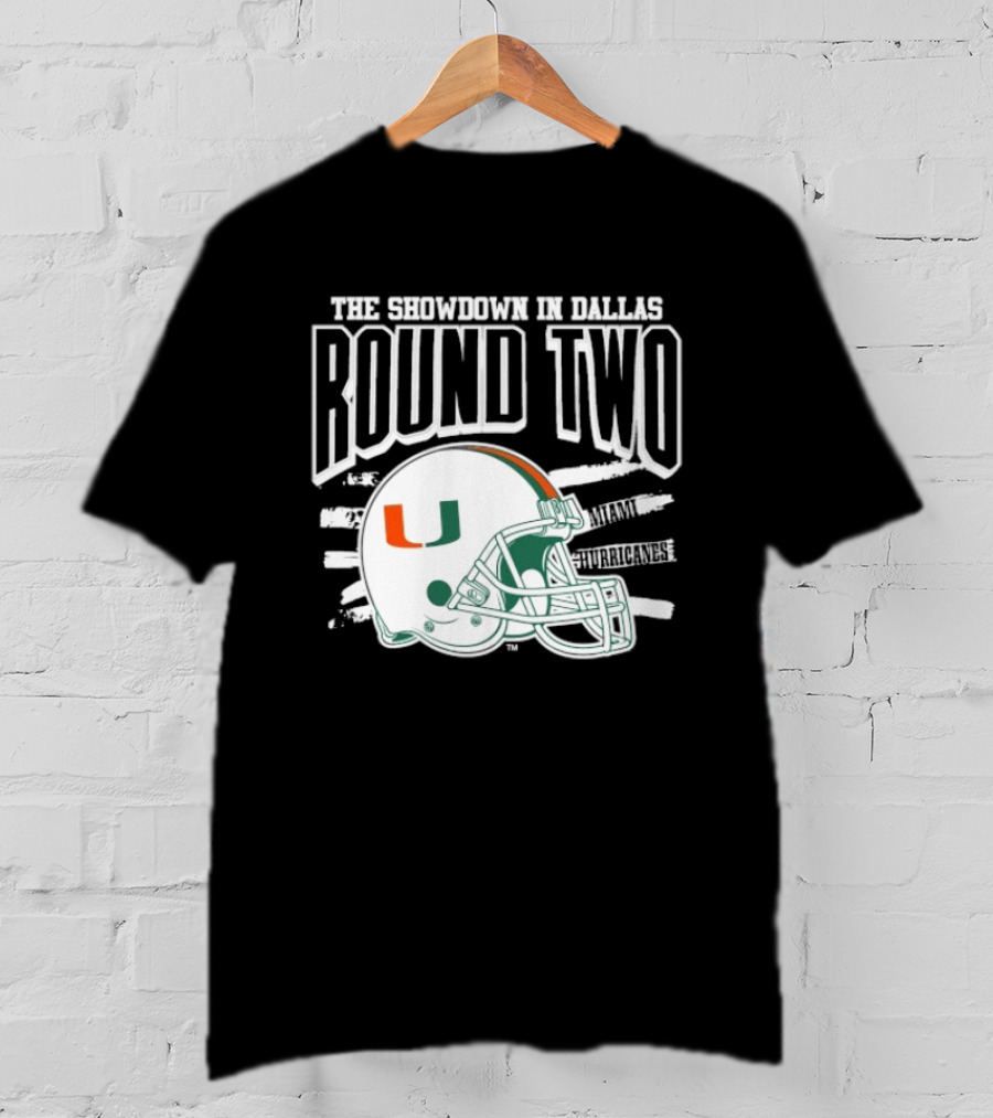 Miami Hurricanes Helmet The Showdown In Dallas Round Two T-Shirt