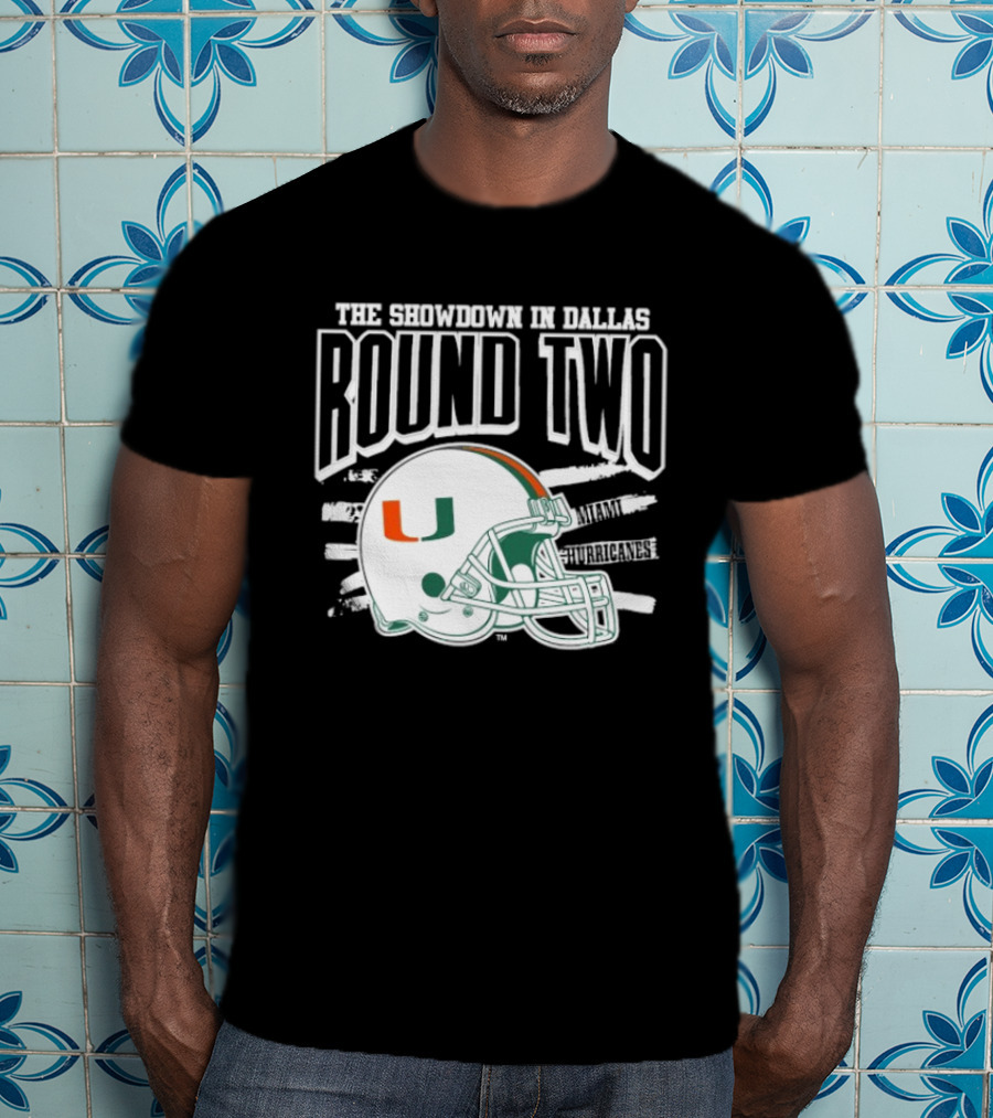 Miami Hurricanes Helmet The Showdown In Dallas Round Two T-Shirt