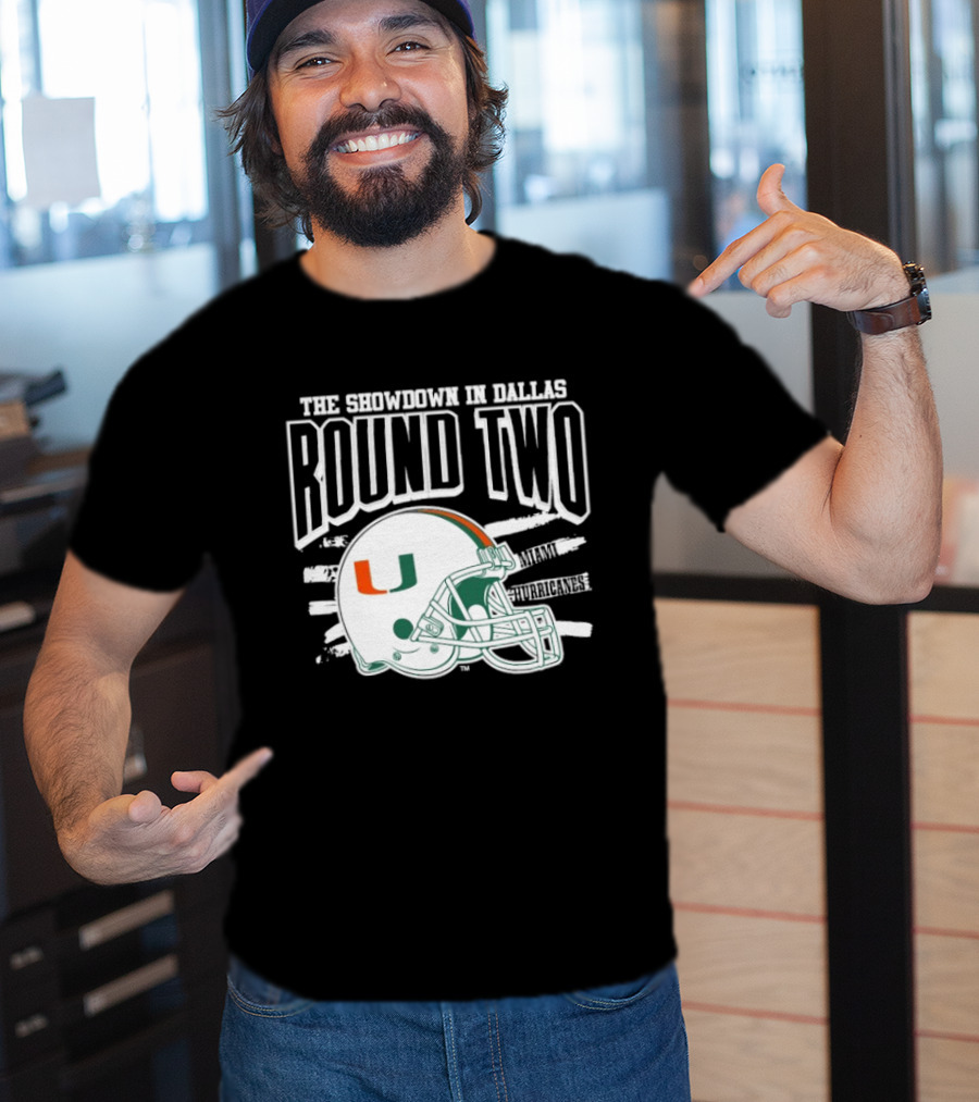 Miami Hurricanes Helmet The Showdown In Dallas Round Two T-Shirt