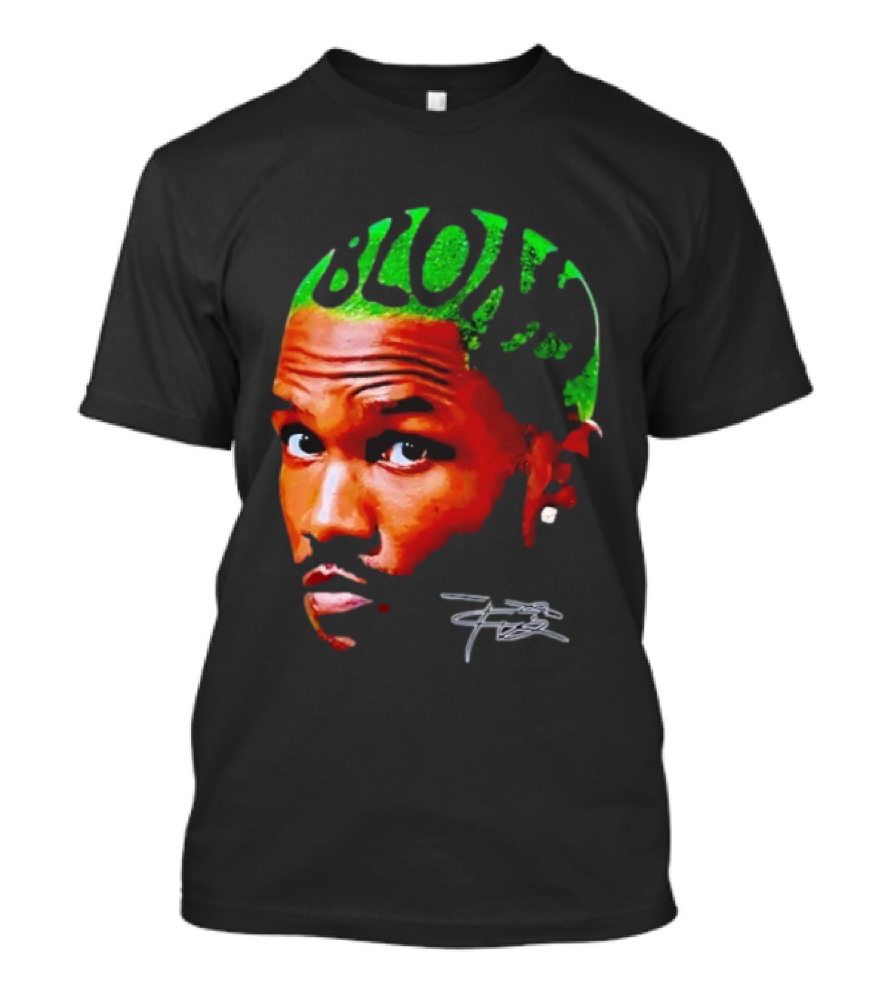 Blond Frank Ocean Big Face Green Hair Signature T-Shirt