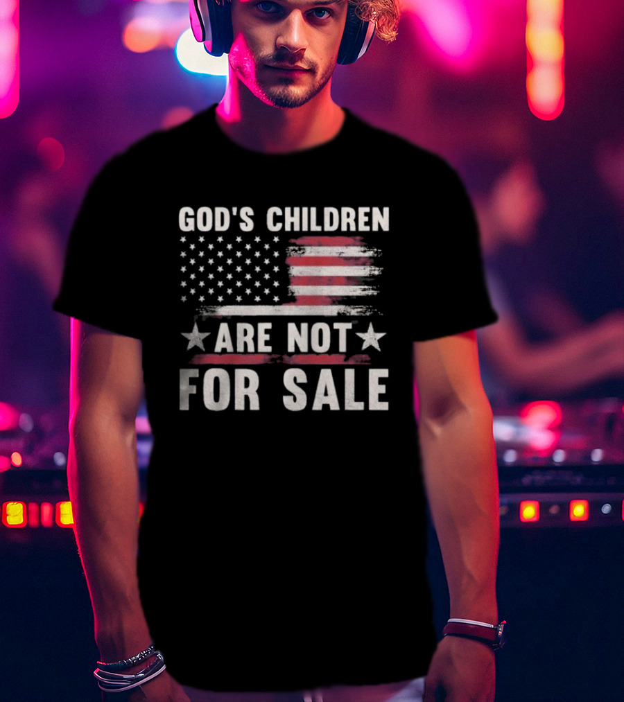 God's Children Are Not For Sale American Flag Stars Stripes T-Shirt
