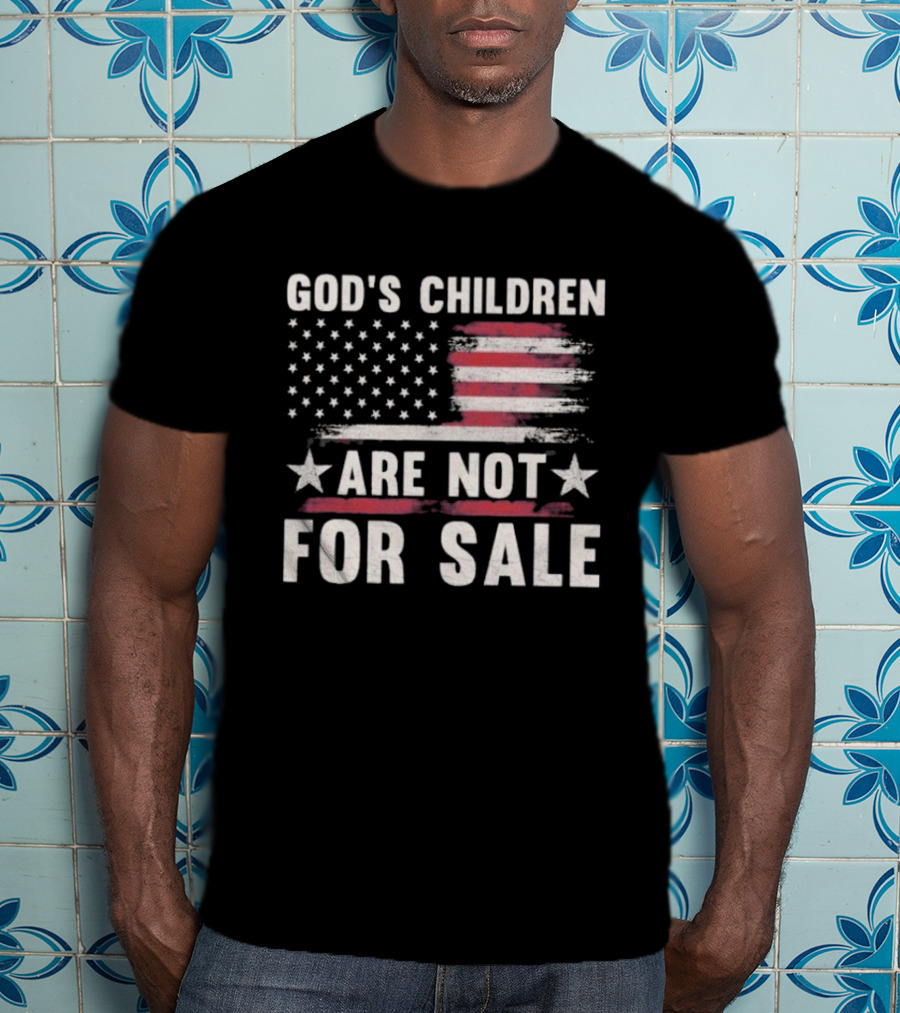 God's Children Are Not For Sale American Flag Stars Stripes T-Shirt