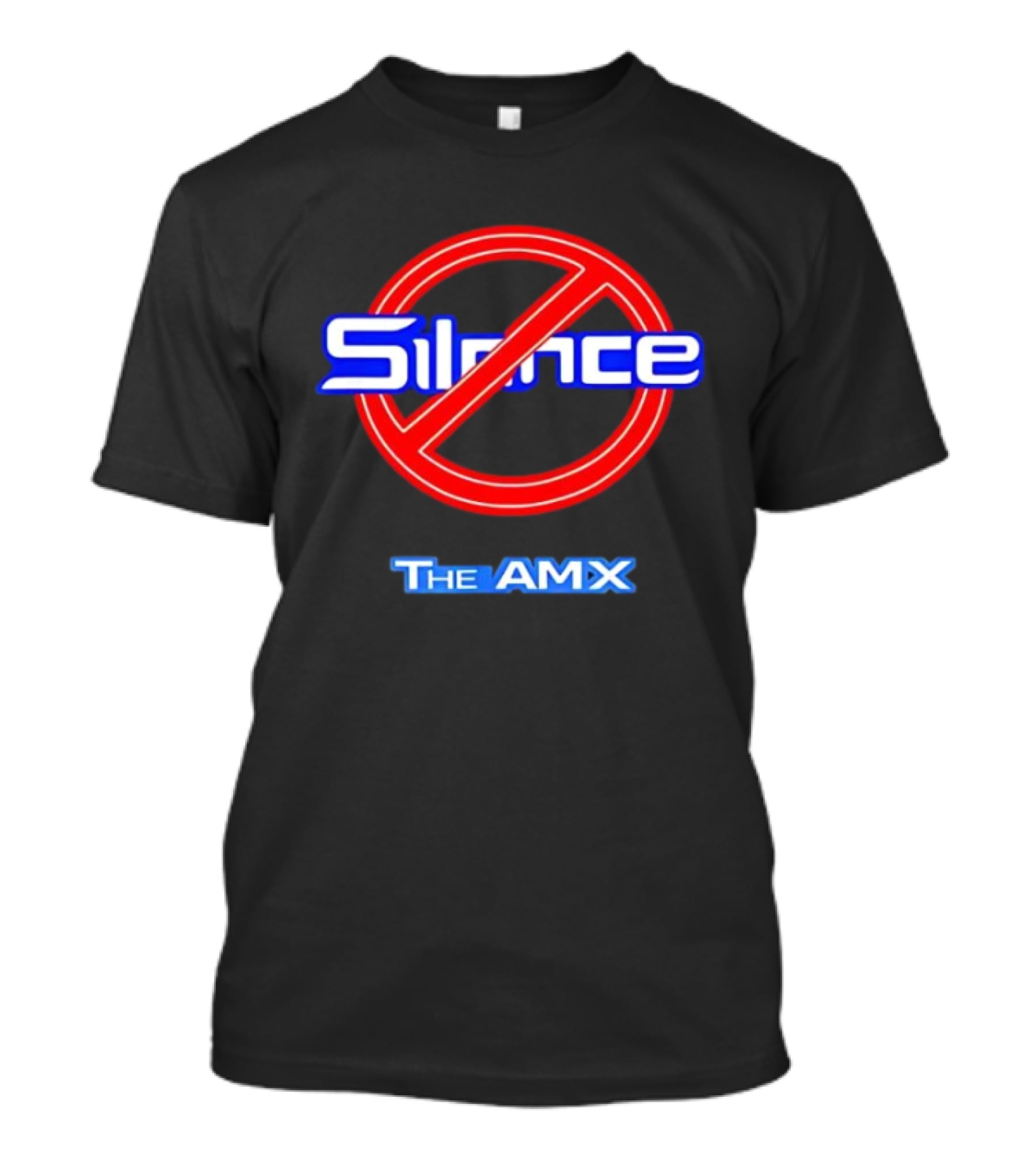 No Silence The AMX Red Circle Blue T-Shirt