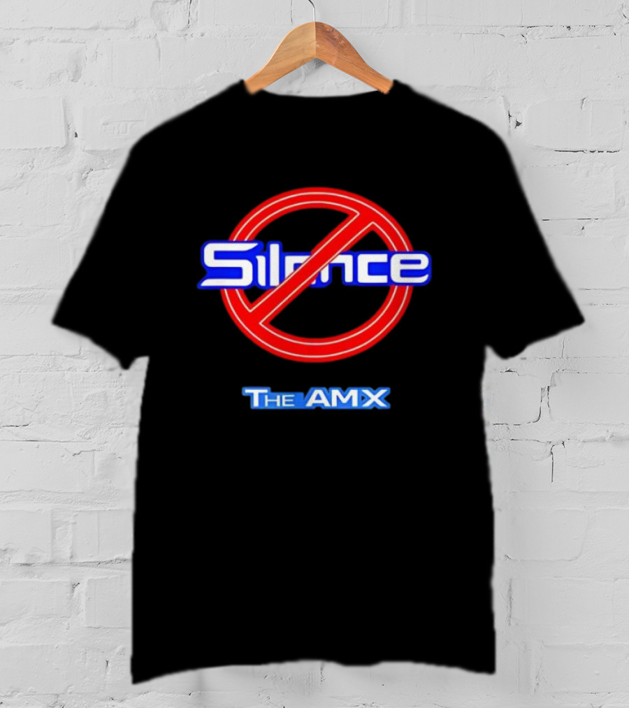No Silence The AMX Red Circle Blue T-Shirt