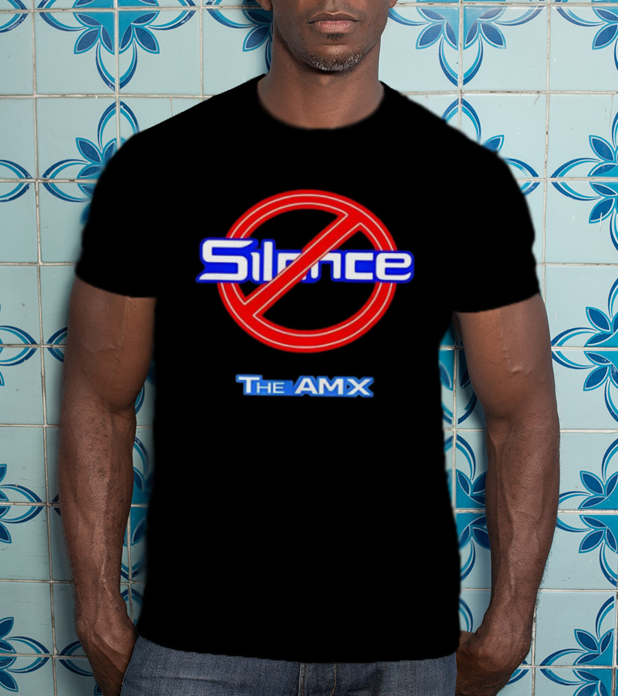No Silence The AMX Red Circle Blue T-Shirt