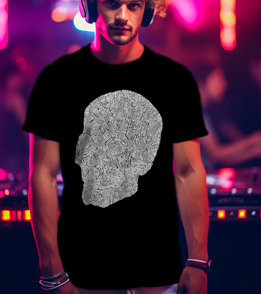 Noah Scalin Obsessive Compulsive Skull Maze T-Shirt