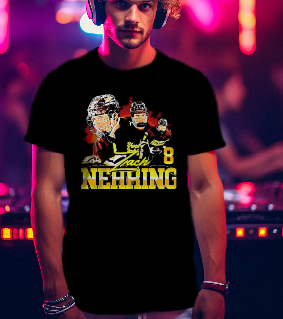Western Michigan Broncos Men's Ice Hockey Zach Nehring 8 NCAA T-Shirt