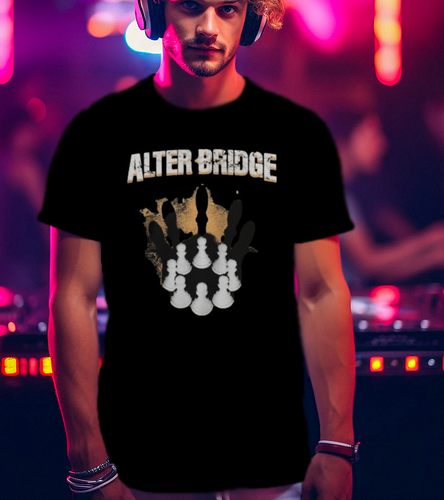 Alter Bridge Pawns Kings Crown Chess Pieces Band Merchandising T-Shirt