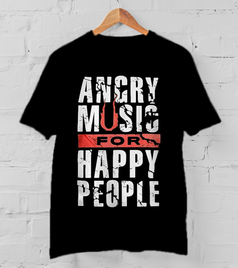 Angry Music For Happy People Red Lightning Bold T-Shirt