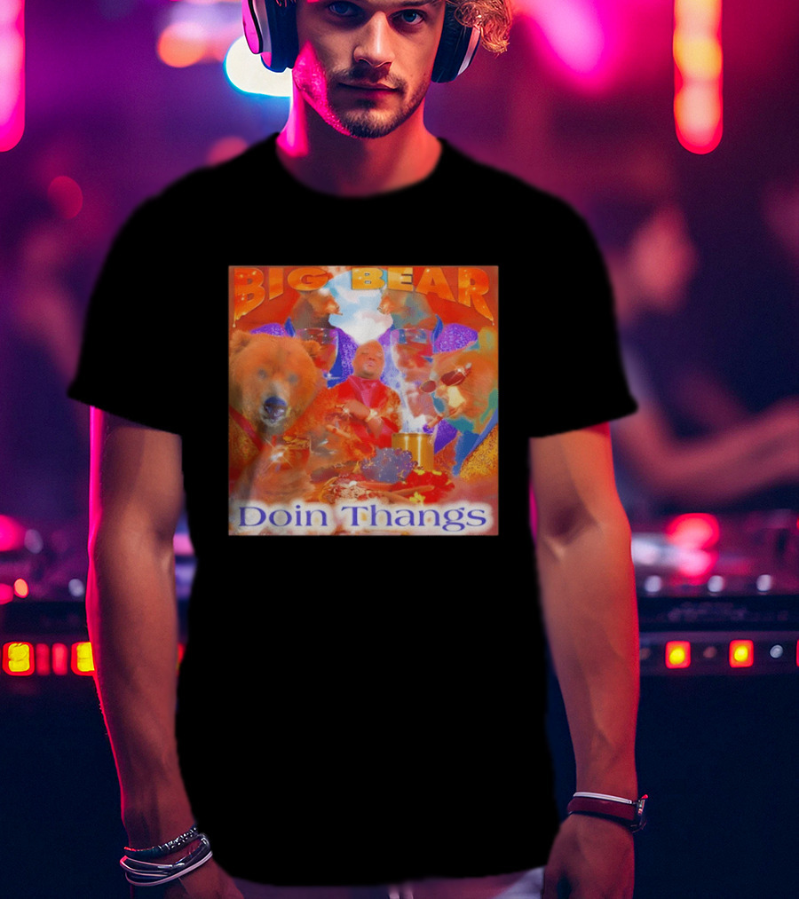 Big Bear Doin Thangs Album Cover Collage T-Shirt