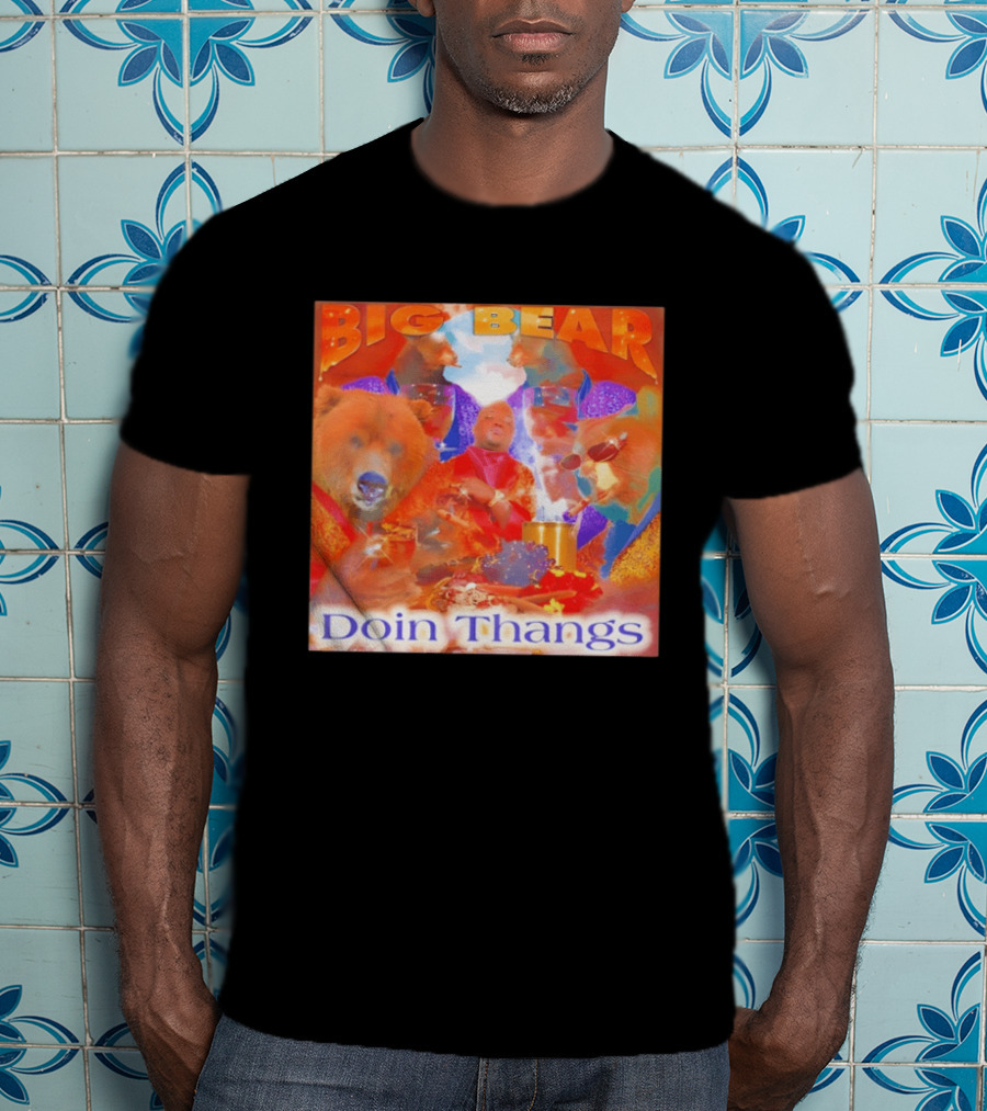 Big Bear Doin Thangs Album Cover Collage T-Shirt